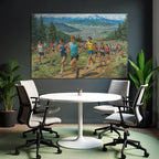 Marathon Laufende Im Mountainschaftslandschaft