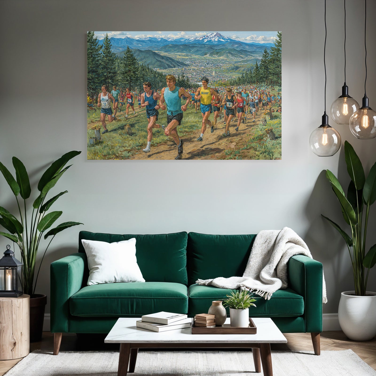 Marathon Laufende Im Mountainschaftslandschaft