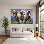 Motocross Rennfahrer Sprung Expressiver Stil Dynamisch Energisch