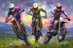 Motocross Rennfahrer Sprung Expressiver Stil Dynamisch Energisch | Sport und Bewegung | Themen und Hobbys