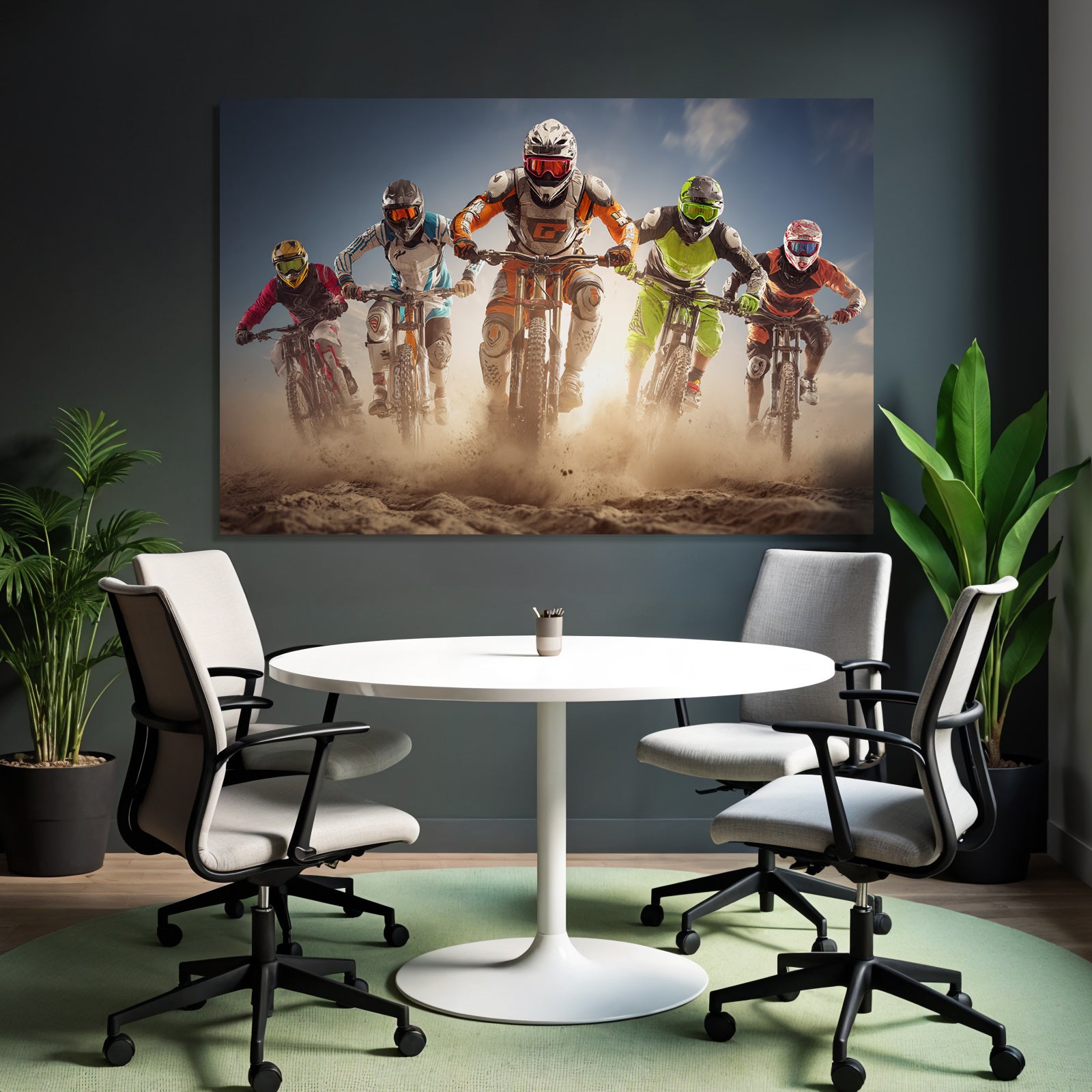 Motocross Rider In Action Durch Sandiges Terrain High Energy Sport