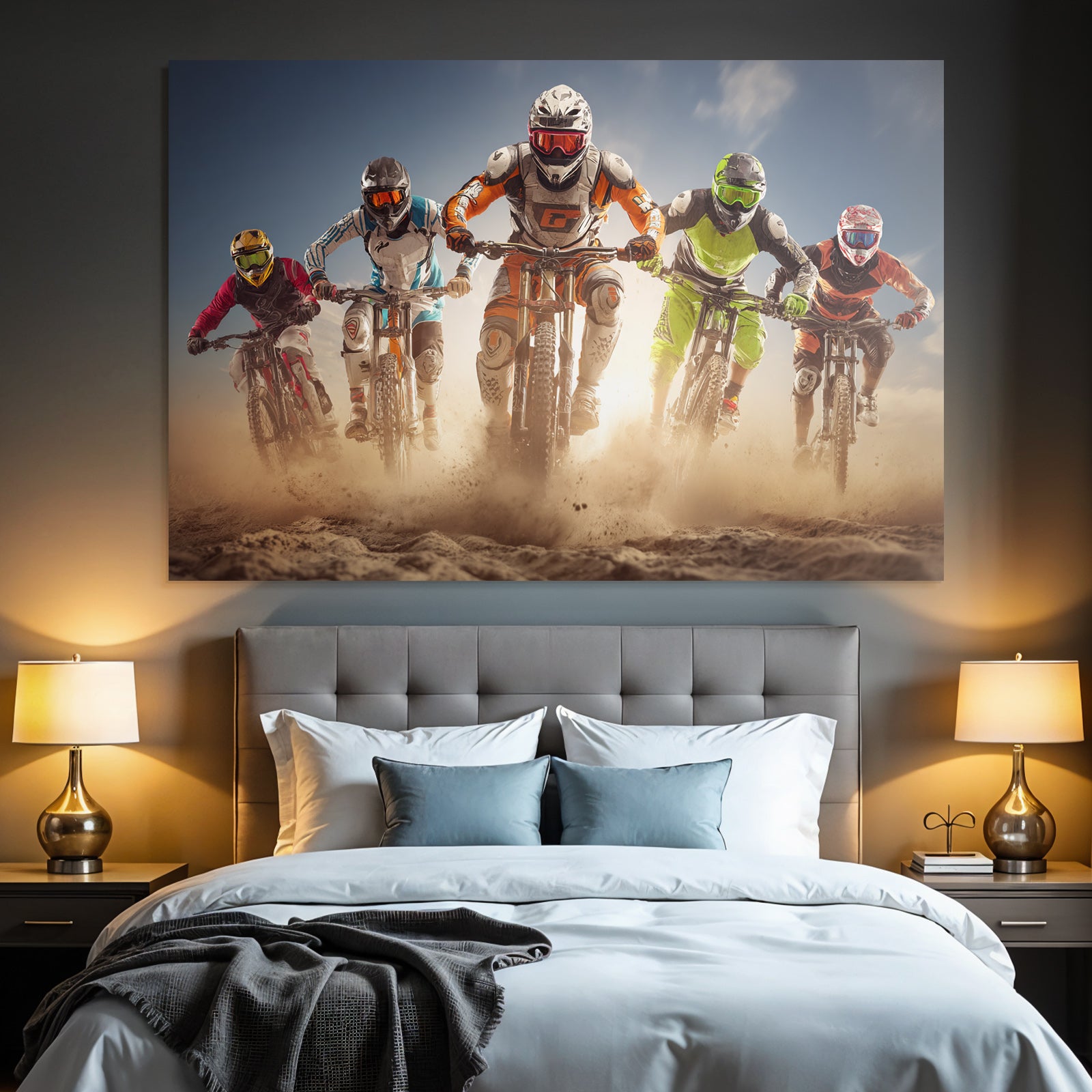 Motocross Rider In Action Durch Sandiges Terrain High Energy Sport