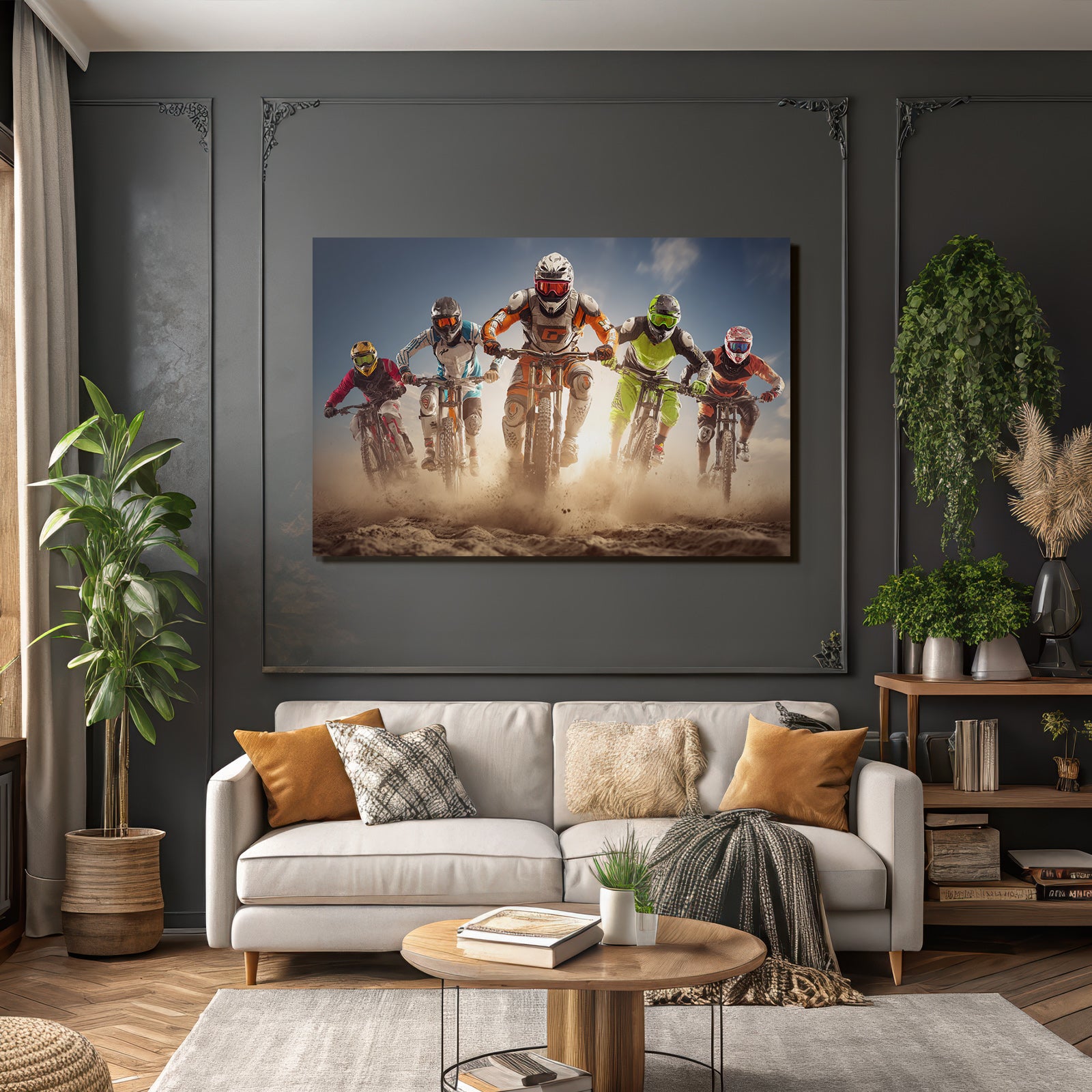 Motocross Rider In Action Durch Sandiges Terrain High Energy Sport