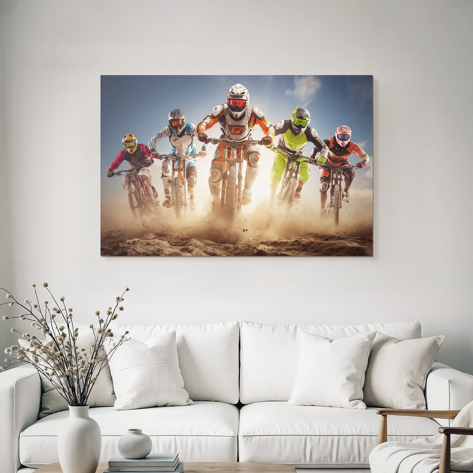 Motocross Rider In Action Durch Sandiges Terrain High Energy Sport