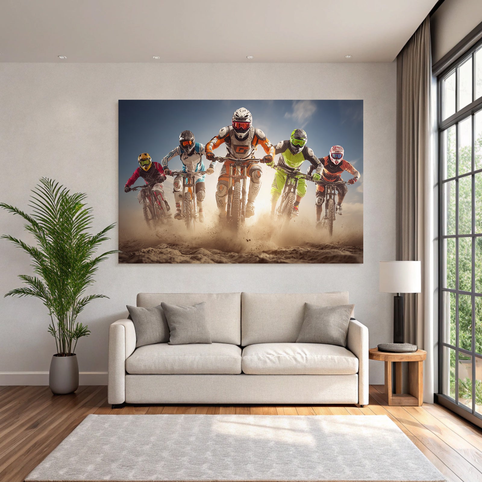 Motocross Rider In Action Durch Sandiges Terrain High Energy Sport