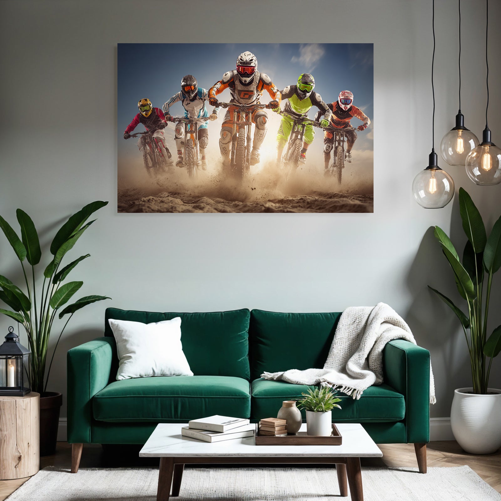 Motocross Rider In Action Durch Sandiges Terrain High Energy Sport
