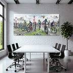 Mountainbiking Event Rugged Terrain Riders Lighthouse Energetic Atmosphere