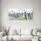 Mountainbiking Event Rugged Terrain Riders Lighthouse Energetic Atmosphere
