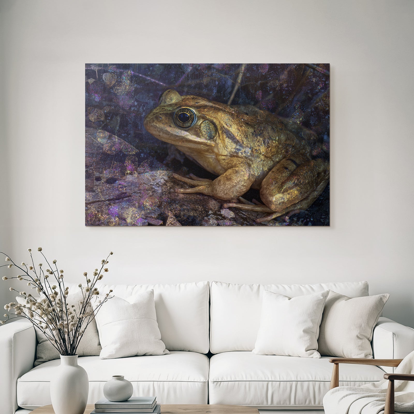 Nahaufnahme Eines Frosches Mit Künstlerischem Hintergrund