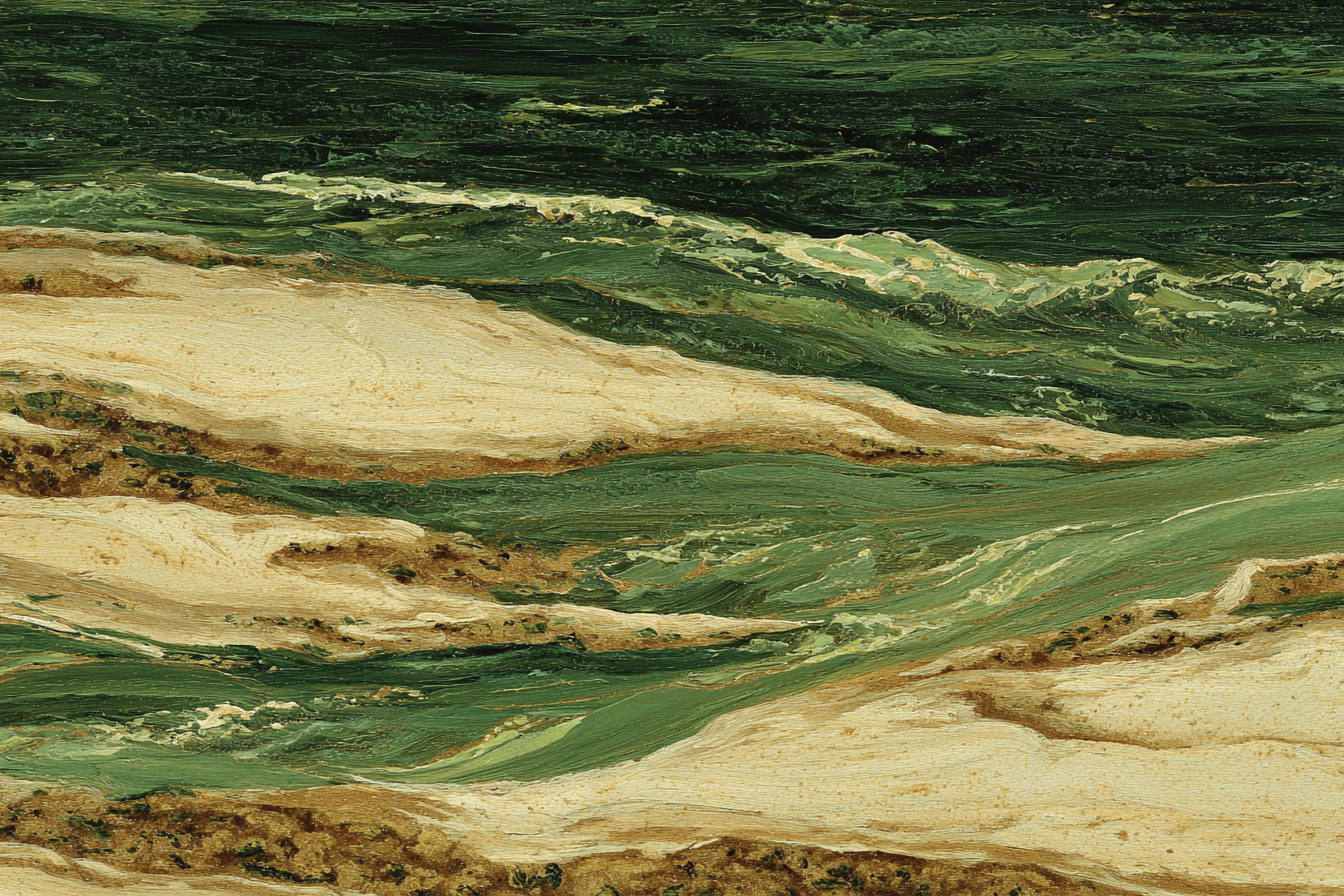 Ocean Wellen Landlandschaft Grüne Tone Sandige Tone | Sport und Bewegung | Themen und Hobbys