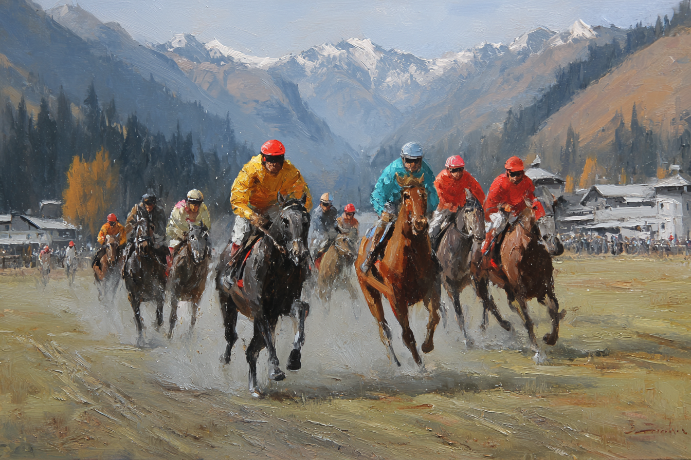 Pferderennen In Den Bergen Jockeys Und Bunte Outfits | Sport und Bewegung | Themen und Hobbys