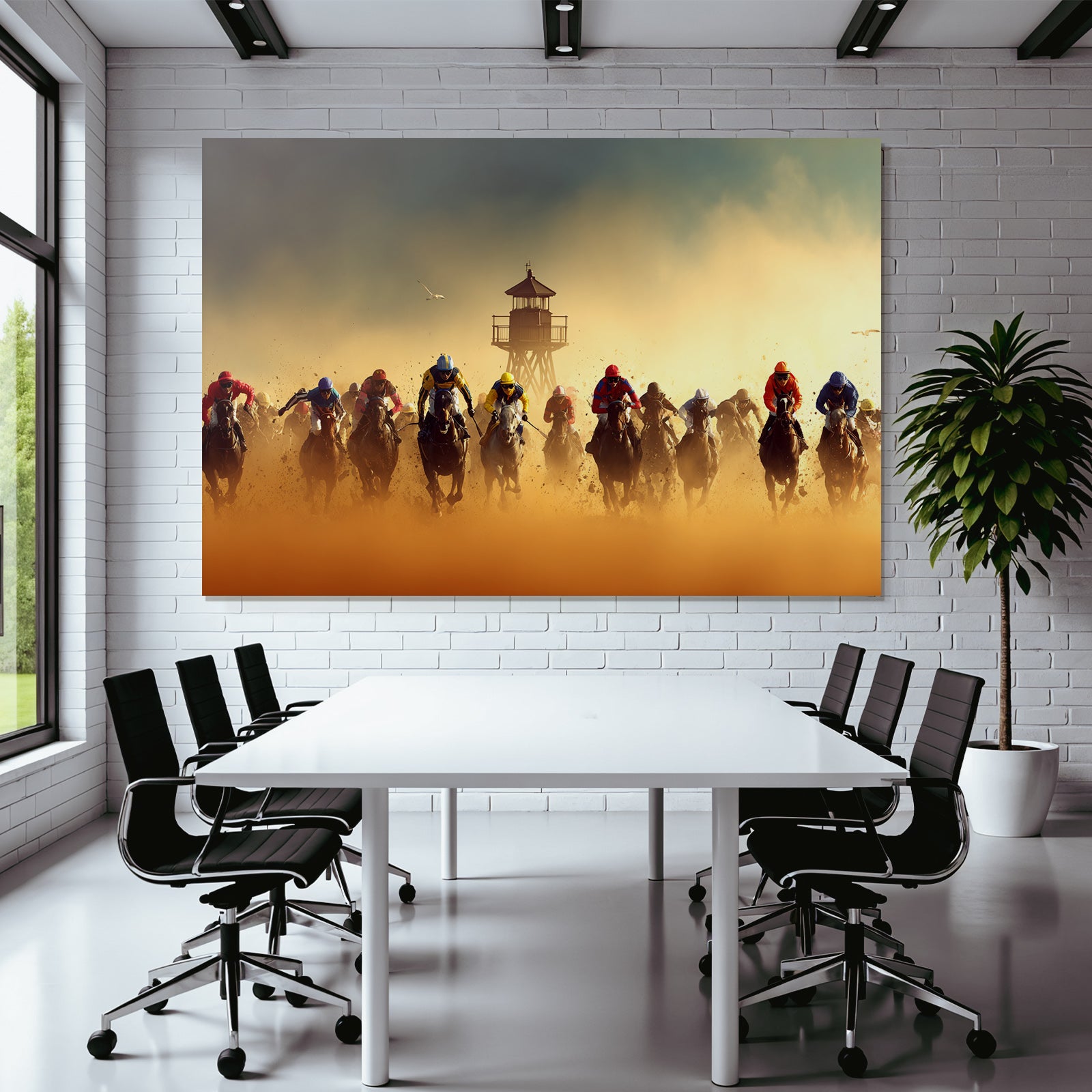 Pferderennen Mit Jockeys Im Schnellen Reitverlauf