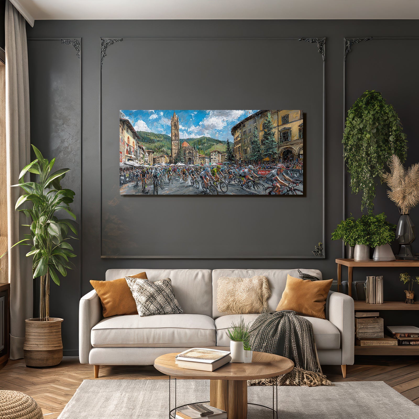 Radrennen In Der Altstadt Mit Landschaft Hintergrund