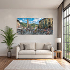 Radrennen In Der Altstadt Mit Landschaft Hintergrund