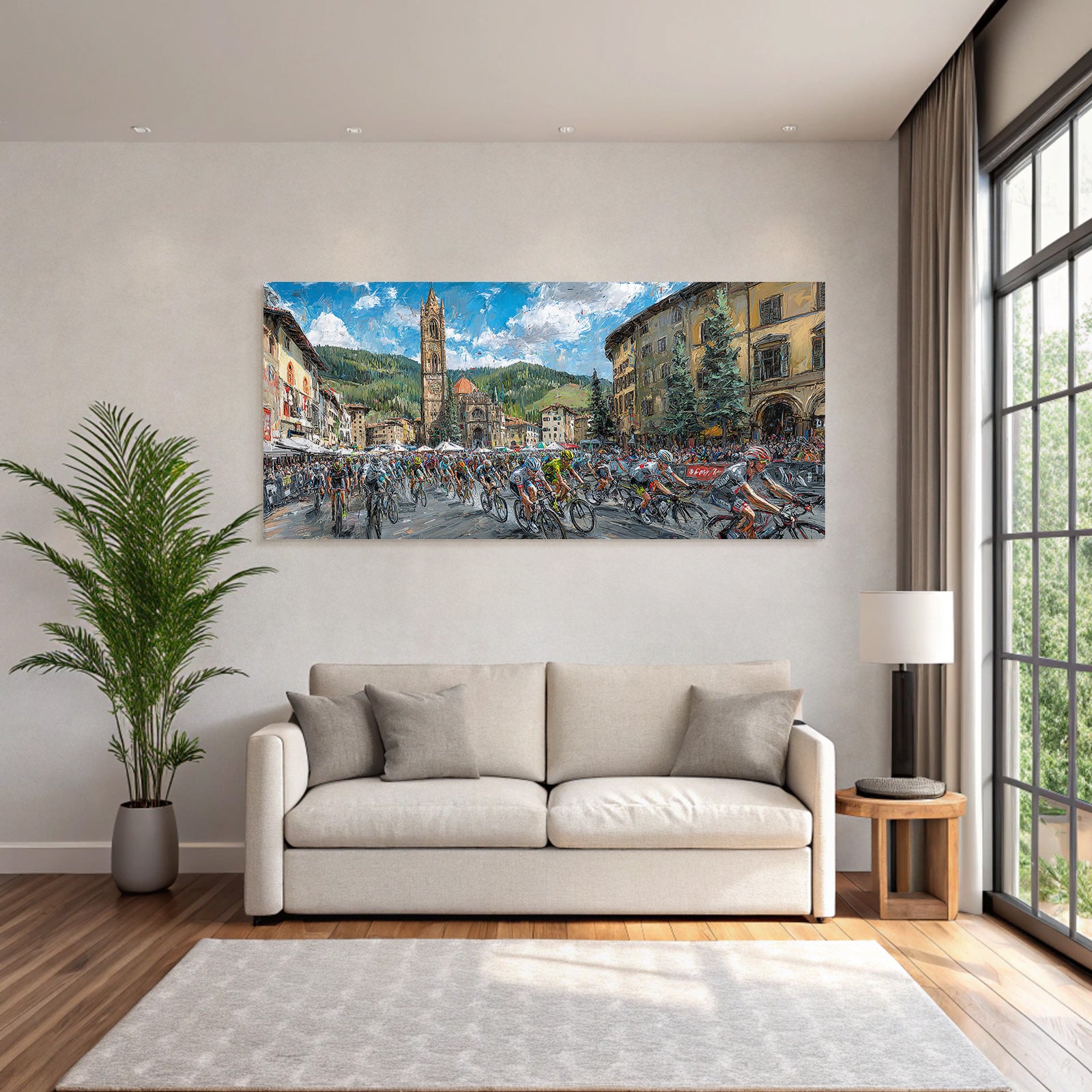 Radrennen In Der Altstadt Mit Landschaft Hintergrund