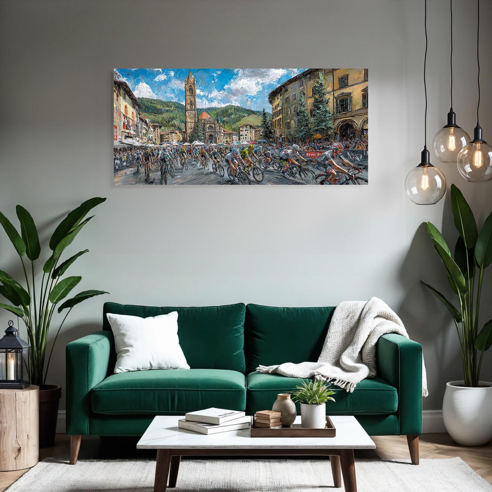 Radrennen In Der Altstadt Mit Landschaft Hintergrund