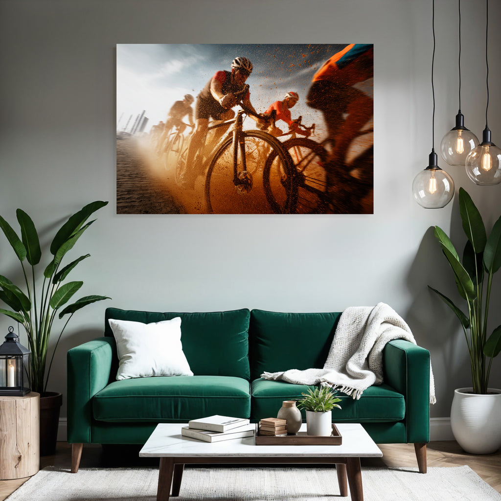 Radsport Dynamik Rennen Gravel Boden Staub Debris