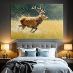 Reh Laeuft Durch Wiese Mit Langem Gras Painterly Stil Dynamik Und Energie