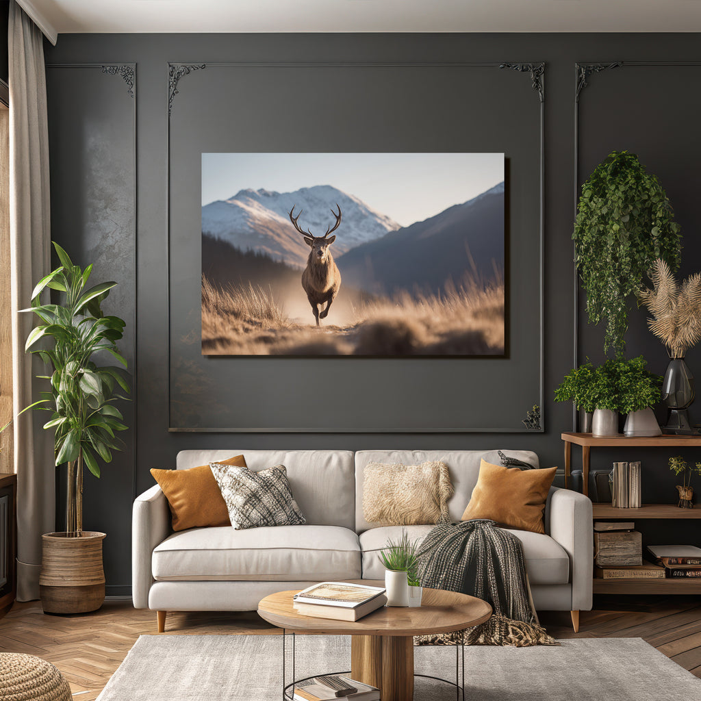 Rehe In Der Natur Mit Bergen Wald In Früher Morgenlicht