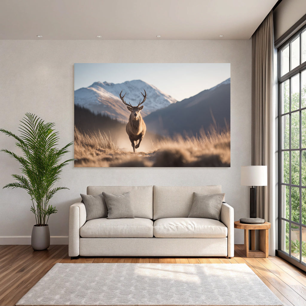Rehe In Der Natur Mit Bergen Wald In Früher Morgenlicht