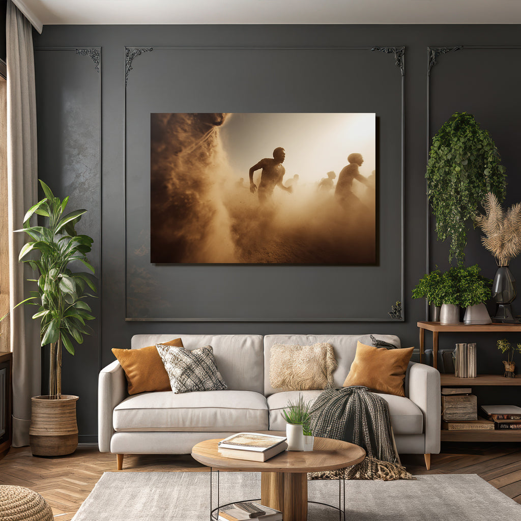 Rennen Im Staub Bei Früh Oder Spätem Nachmittag