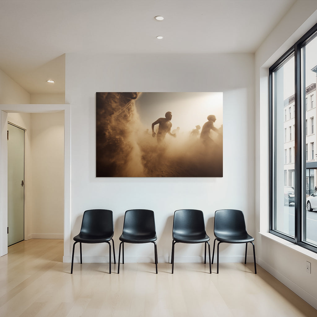 Rennen Im Staub Bei Früh Oder Spätem Nachmittag