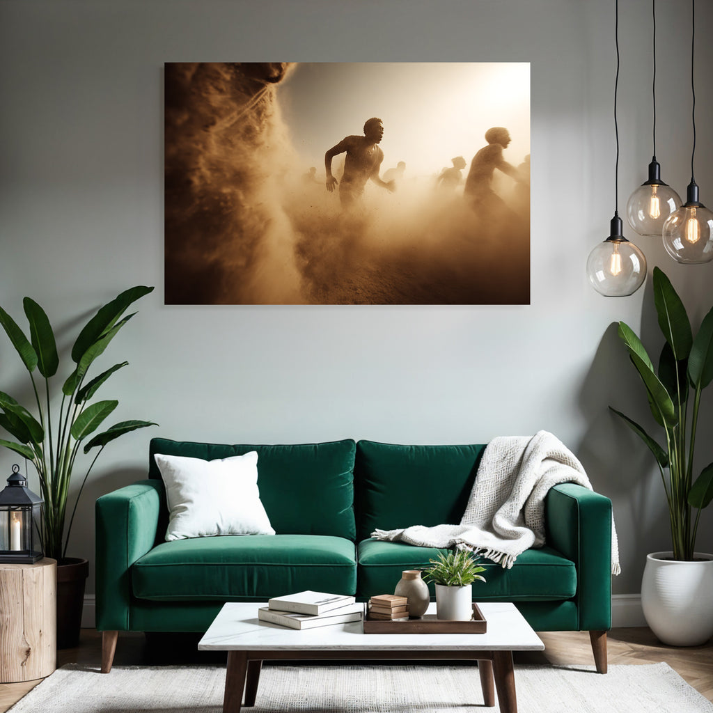 Rennen Im Staub Bei Früh Oder Spätem Nachmittag