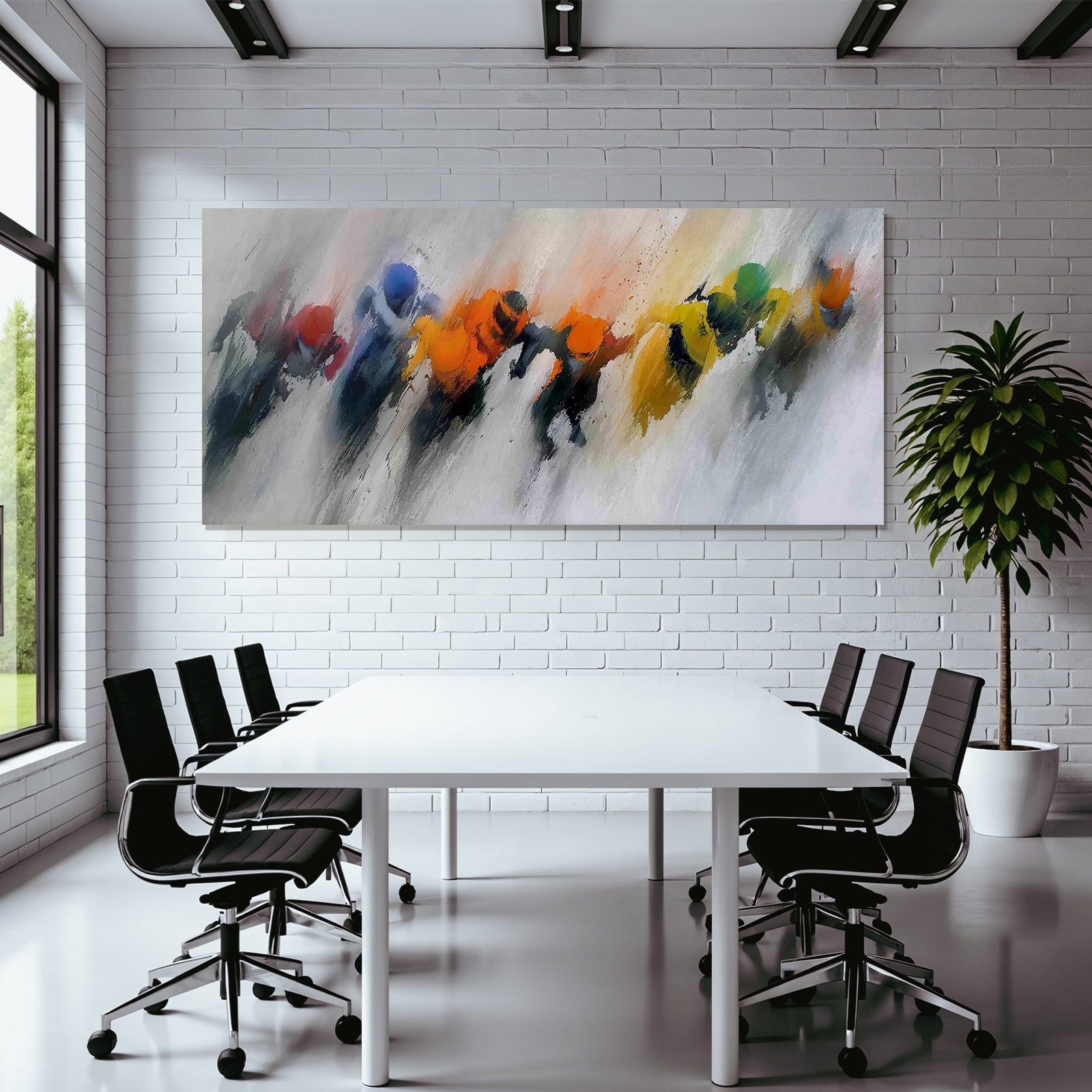 Rennende Atleten In Bewegung Abstrakte Kunst