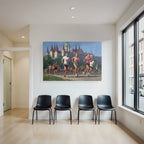 Rennende Laeufer Impressionistisches Wettrennen Architektur Hintergrund