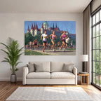 Rennende Laeufer Impressionistisches Wettrennen Architektur Hintergrund