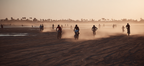 Strand Sunset Fahrradfahren Palmbaeume Abendstimmung | Sport und Bewegung | Themen und Hobbys
