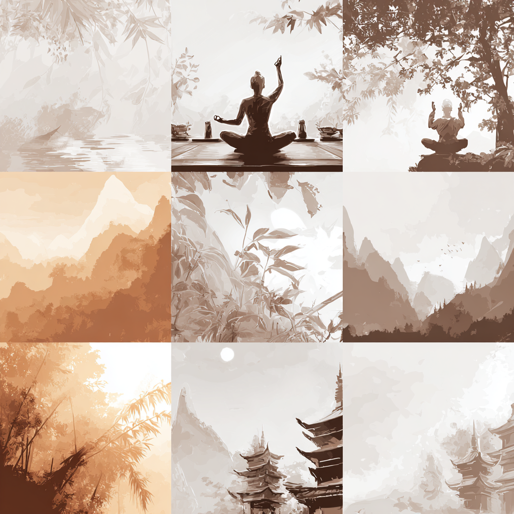 Yoga Meditation Natur Und Meditation Collage Beruhigende Szenen