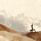 Yoga Meditation Yoga Pose Tranquil Nature Illustration Texturiert Erde Töne Abstract