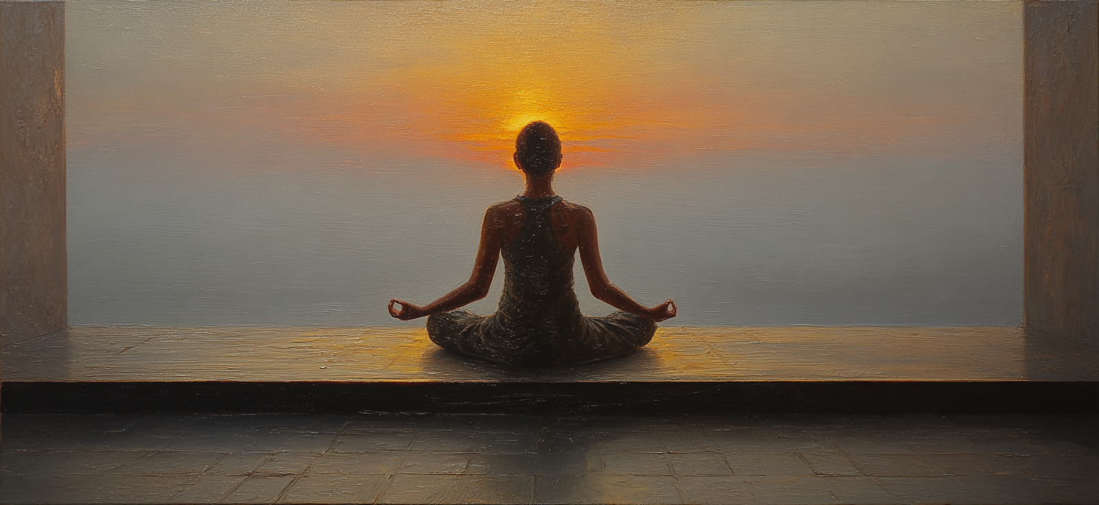 Yoga Meditation Meditierender Mensch Bei Sunset Frieden Innenleben Naturschönheit