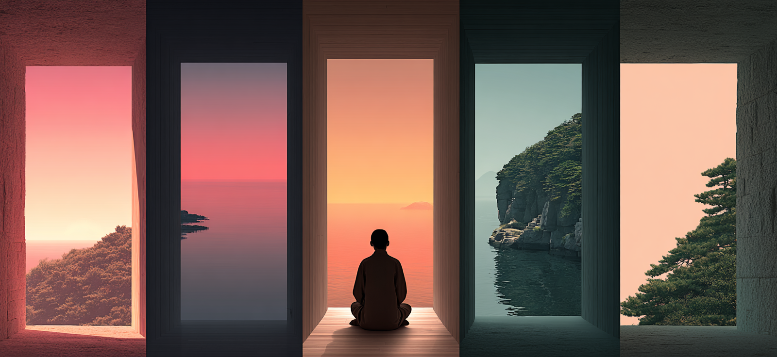 Yoga Meditation Ruhige Meditation In Natur Bei Sonnenaufgang Oder Sonnenuntergang