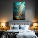 Beruhigende Mystische Landschaft Mutter Fawn Jellyfish Lichttraum