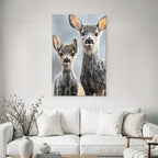 Junge Rehe Innocenz Und Natur Schnee Hintergrund