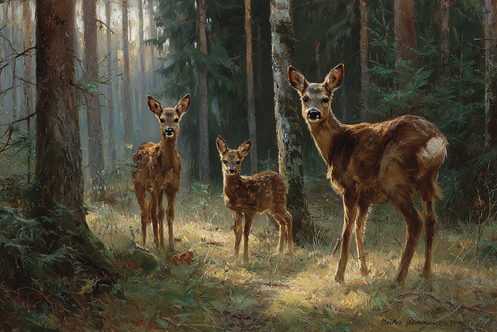 Deer Im Wald Sichtend In Der Natur Sanfte Sonnenstrahlen | Bauernhoefe und Waldtiere | Tiere
