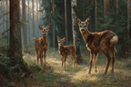 Deer Im Wald Sichtend In Der Natur Sanfte Sonnenstrahlen | Bauernhoefe und Waldtiere | Tiere