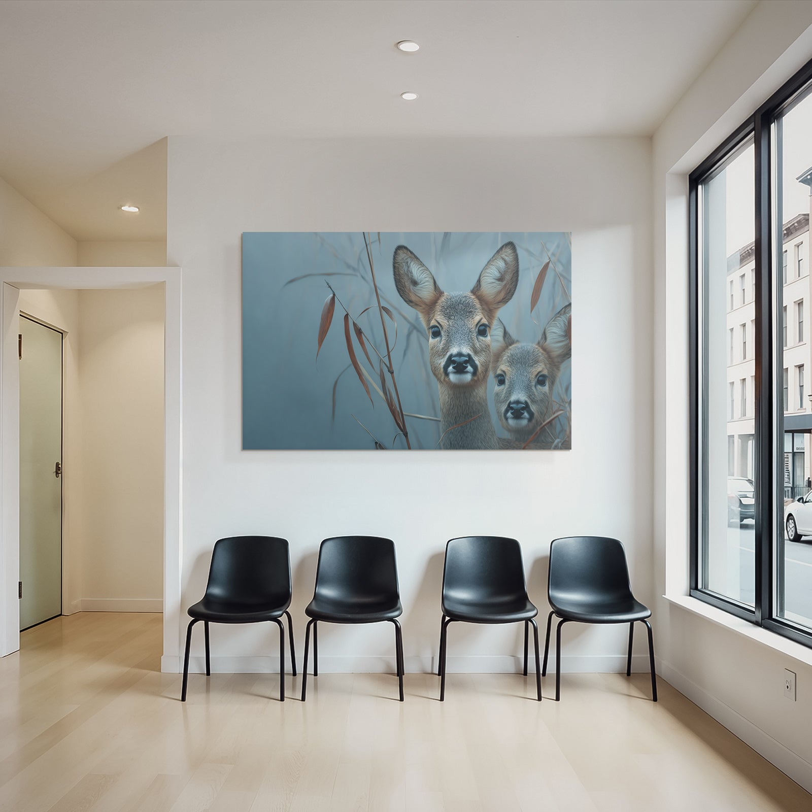 Fawns In Dried Leaves Artistic Representation