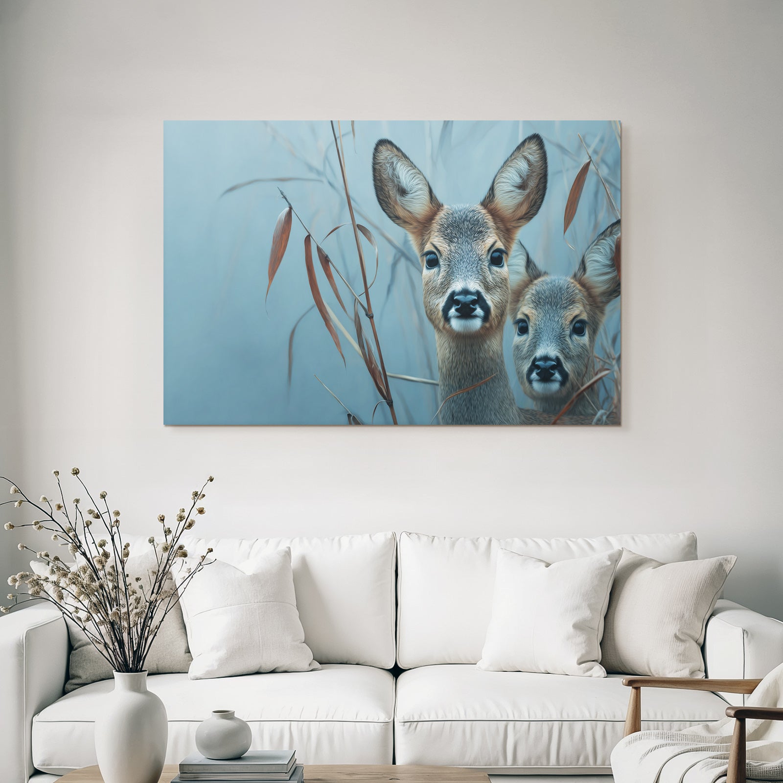 Fawns In Dried Leaves Artistic Representation