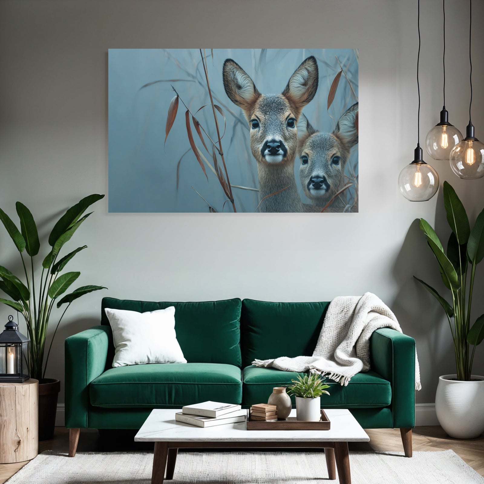 Fawns In Dried Leaves Artistic Representation