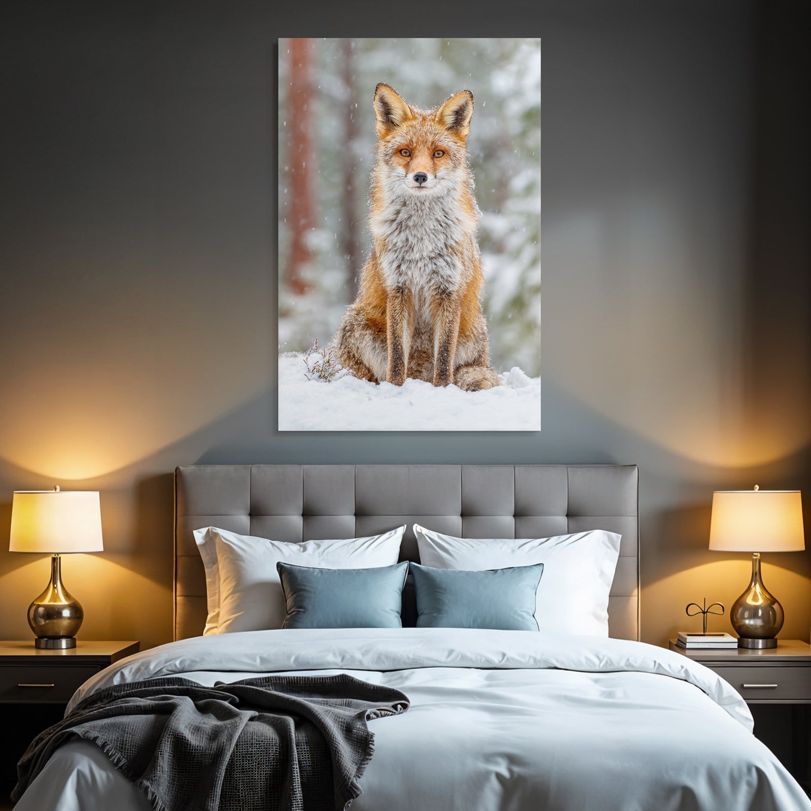 Fuchs Im Schneebedeckten Wald