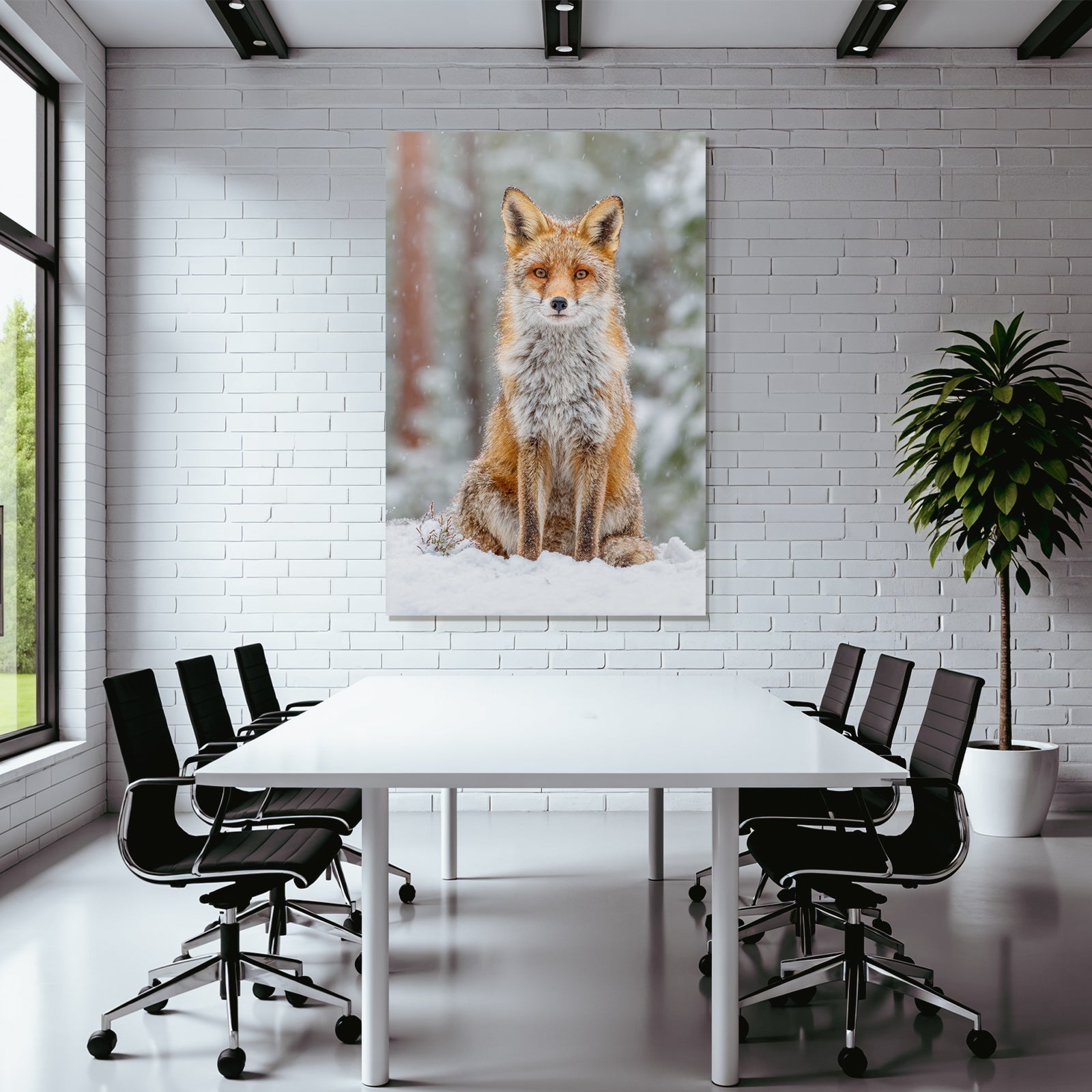 Fuchs Im Schneebedeckten Wald