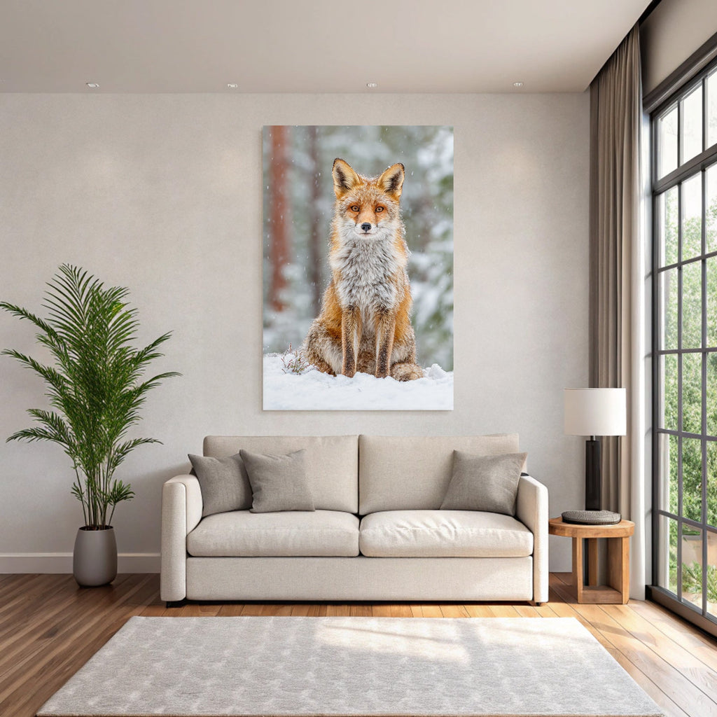 Fuchs Im Schneebedeckten Wald