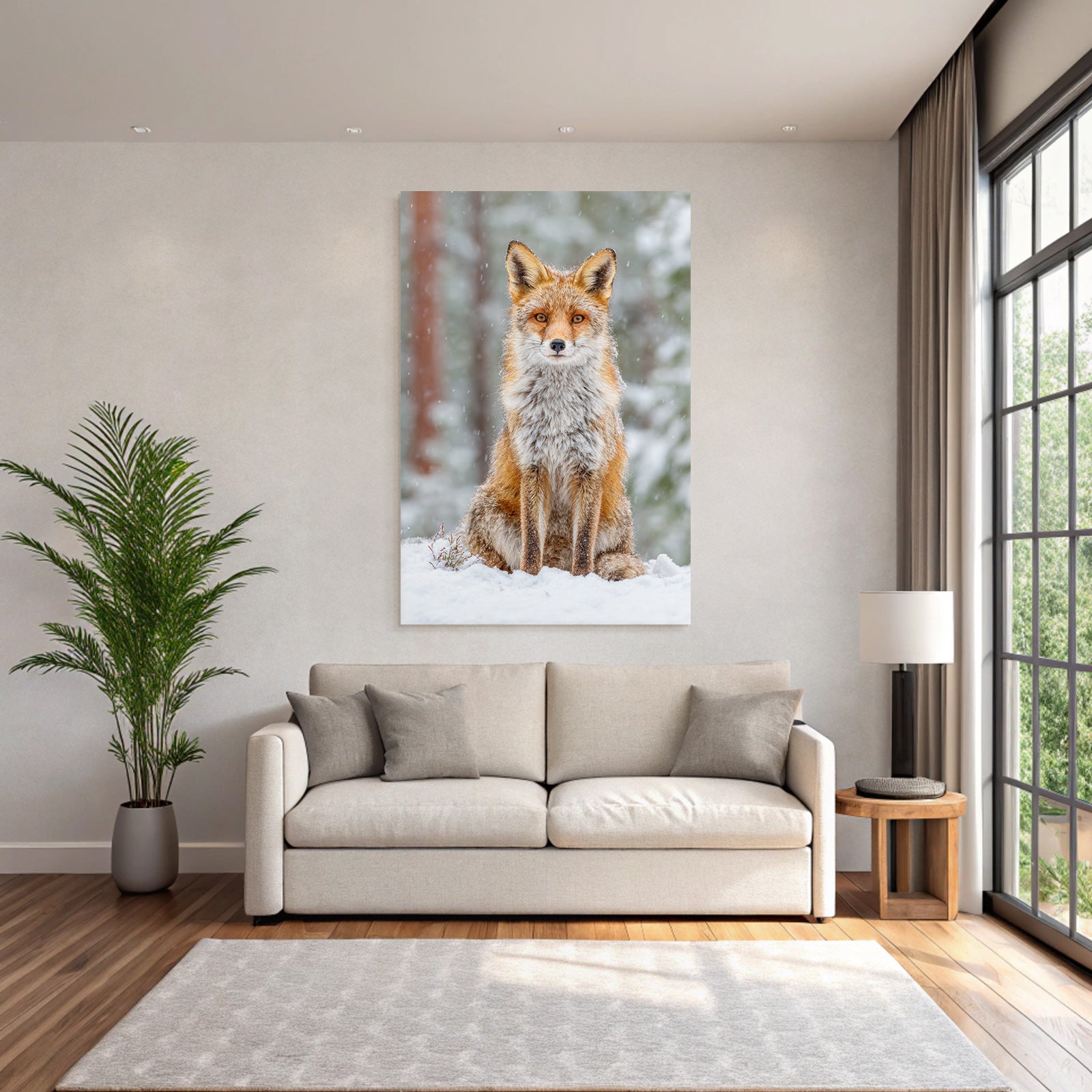 Fuchs Im Schneebedeckten Wald