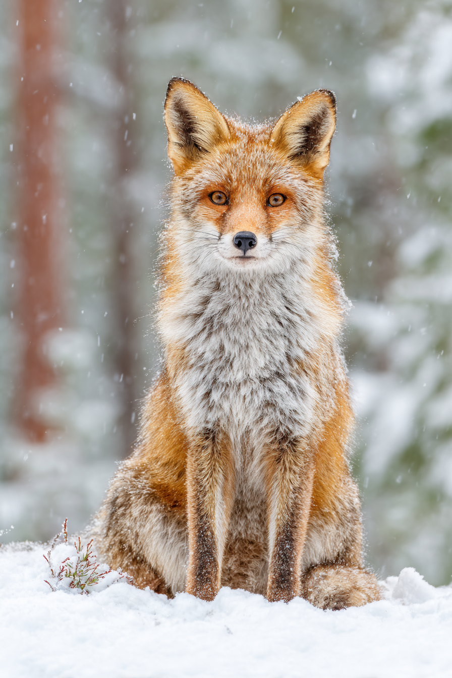 Fuchs Im Schneebedeckten Wald | Fuechse | Tiere