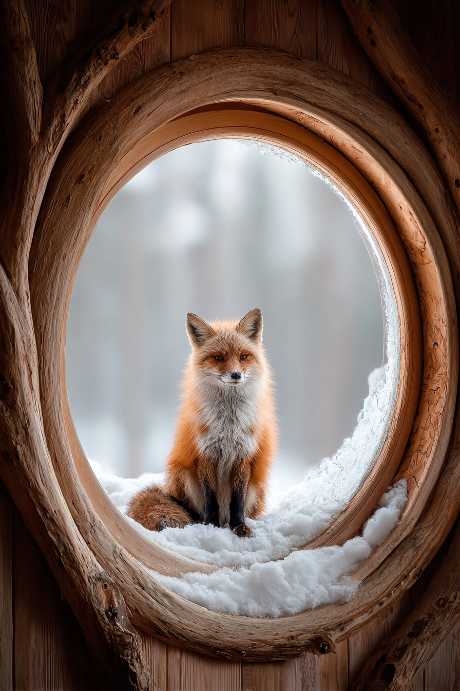 Fuchs Im Schneelandschaft Vor Fenster | Fuechse | Tiere