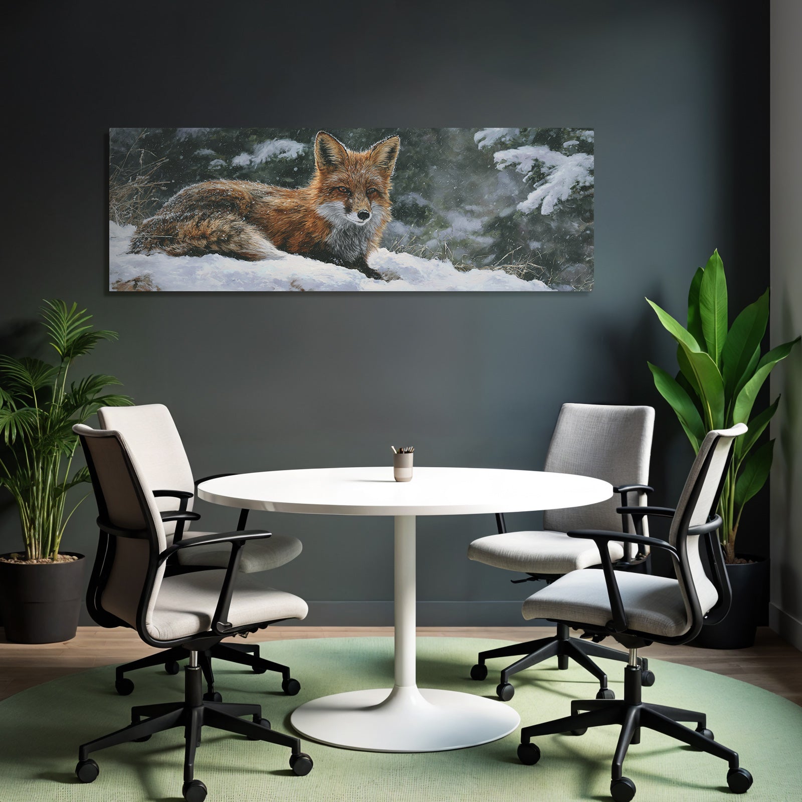 Roter Fuchs Im Schnee Malerei