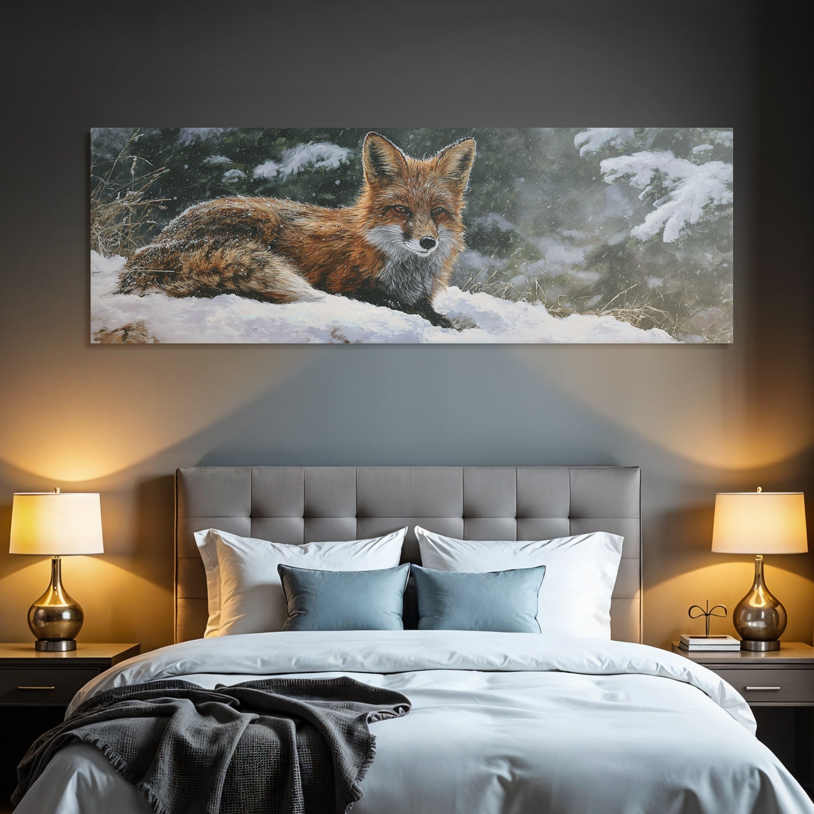 Roter Fuchs Im Schnee Malerei